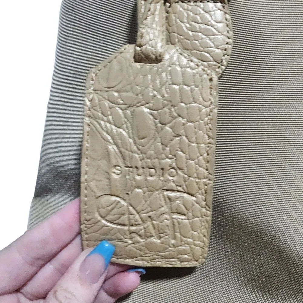 Studio Diane von Furstenberg Croc Embossed Tote Tan Canvas Leather‎ Shopper